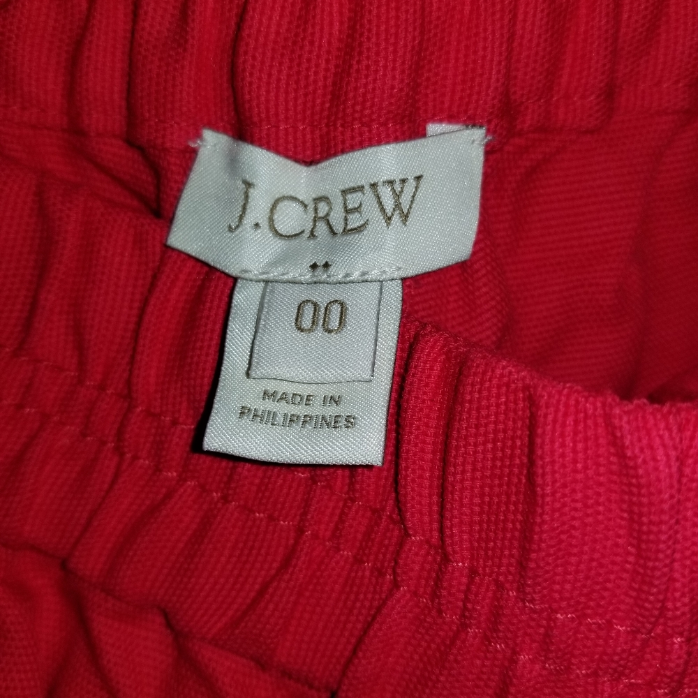 J.Crew Red Elastic Waist Short Shorts Size 00 - image 3